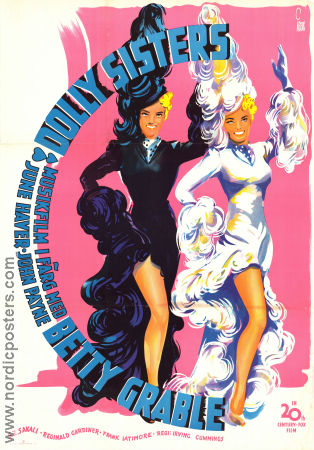 The Dolly Sisters 1945 poster Betty Grable John Payne June Haver Irving Cummings Dans Musikaler