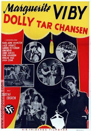 Dolly tar chansen 1944 poster Marguerite Viby Karl-Arne Holmsten Lasse Krantz Gustaf Edgren