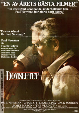 Domslutet 1982 poster Paul Newman Charlotte Rampling Jack Warden Sidney Lumet