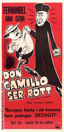 Don Camillo ser rött 1962 poster Fernandel Politik