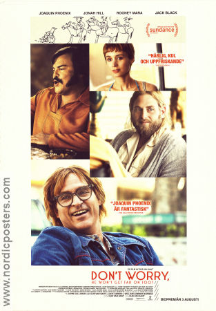 Don´t Worry He Won´t Get Far on Foot 2018 poster Joaquin Phoenix Jonah Hill Rooney Mara Gus Van Sant