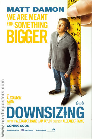 Downsizing 2017 poster Matt Damon Christoph Waltz Hong Chau Alexander Payne