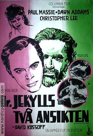 Dr Jekylls två ansikten 1961 poster Paul Massie Dawn Addams Christopher Lee Filmbolag: Hammer Films