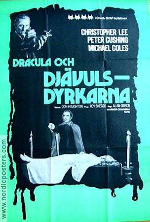 Dracula och djävulsdyrkarna 1973 poster Christopher Lee Peter Cushing Michael Coles Alan Gibson Filmbolag: Hammer Films