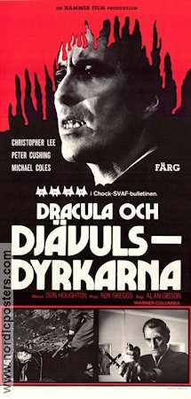 Dracula och djävulsdyrkarna 1973 poster Christopher Lee Peter Cushing Michael Coles Alan Gibson Filmbolag: Hammer Films