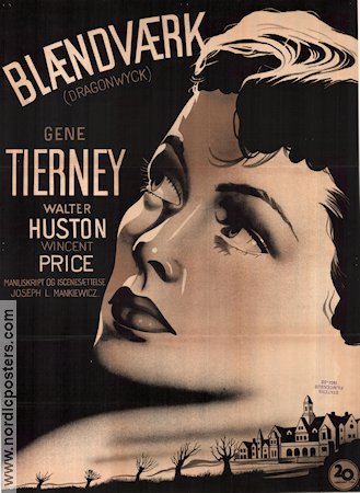 Dragonwyck 1946 poster Gene Tierney Walter Huston Vincent Price Joseph L Mankiewicz