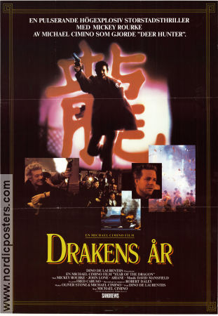 Drakens år 1985 poster Mickey Rourke John Lone Ariane Michael Cimino Asien Maffia