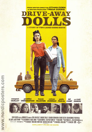 Drive-Away Dolls 2024 poster Margaret Qualley Geraldine Viswanathan Beanie Feldstein Ethan Coen Bilar och racing