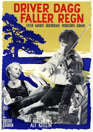 Driver dagg faller regn 1946 poster Mai Zetterling Alf Kjellin Sten Lindgren Gustaf Edgren