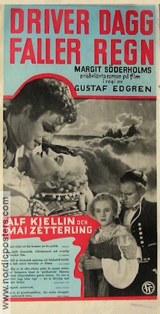 Driver dagg faller regn 1946 poster Mai Zetterling Alf Kjellin Sten Lindgren Gustaf Edgren