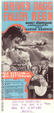 Driver dagg faller regn 1946 poster Mai Zetterling Alf Kjellin Sten Lindgren Gustaf Edgren