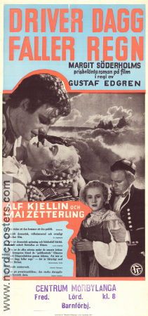 Driver dagg faller regn 1946 poster Mai Zetterling Alf Kjellin Sten Lindgren Gustaf Edgren