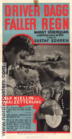 Driver dagg faller regn 1946 poster Mai Zetterling Alf Kjellin Sten Lindgren Gustaf Edgren