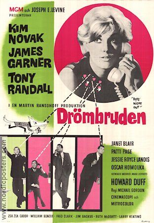 Drömbruden 1962 poster Kim Novak James Garner Tony Randall Michael Gordon Telefoner