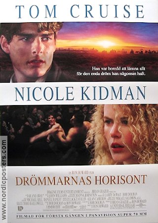 Drömmarnas horisont 1992 poster Tom Cruise Nicole Kidman Thomas Gibson Ron Howard Romantik