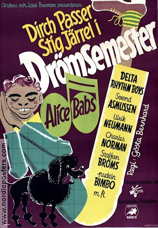Drömsemester 1952 poster Dirch Passer Alice Babs Stig Järrel Delta Rhythm Boys Svend Asmussen