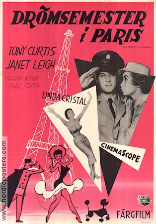 Drömsemester i Paris 1959 poster Tony Curtis Janes Leigh Linda Cristal Resor