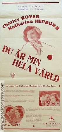 Du är min hela värld 1936 poster Katharine Hepburn Charles Boyer