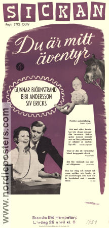 Du är mitt äventyr 1958 poster Sickan Carlsson Stig Olin