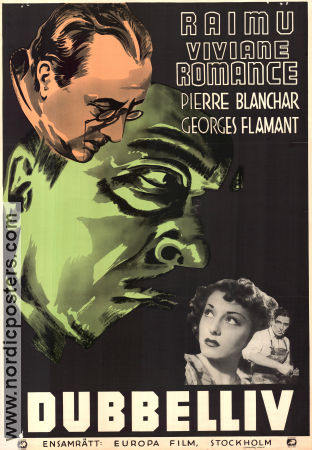 Dubbelliv 1937 poster Viviane Romance Raimu Pierre Blanchar Jean Grémillon