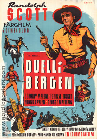 Duell i bergen 1950 poster Randolph Scott Dorothy Malone Gordon Douglas