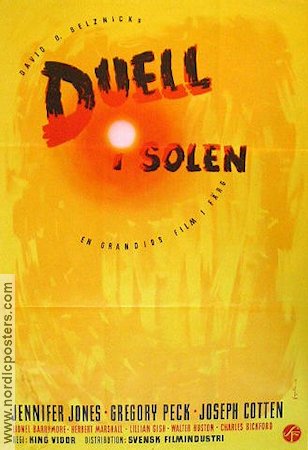 Duell i solen 1948 poster Gregory Peck Jennifer Jones King Vidor