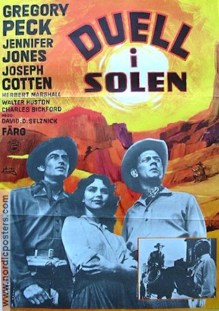 Duell i solen 1948 poster Gregory Peck Jennifer Jones King Vidor Berg