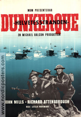 Dunkerque 1958 poster John Mills Richard Attenborough Leslie Norman Krig