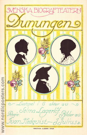 Dunungen 1919 poster Renée Björling Jenny Tschernichin-Larsson Ernst Öberg Ivan Hedqvist Affischkonstnär: Einar Nerman Text: Selma Lagerlöf Filmbolag: Svenska Biografteatern Filmbolag: Svensk Filmindustri