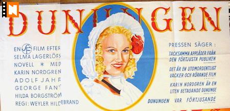 Dunungen 1941 poster Adolf Jahr George Fant Karin Nordgren Text: Selma Lagerlöf
