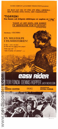 Easy Rider 1969 poster Peter Fonda Jack Nicholson Dennis Hopper Motorcyklar Kultfilmer