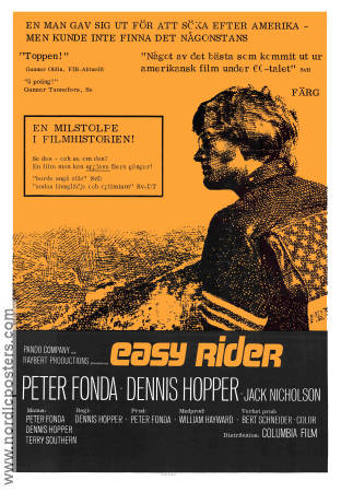 Easy Rider 1969 poster Peter Fonda Jack Nicholson Dennis Hopper Motorcyklar Kultfilmer