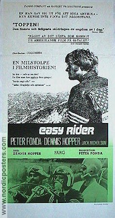 Easy Rider 1969 poster Peter Fonda Jack Nicholson Dennis Hopper Motorcyklar Kultfilmer
