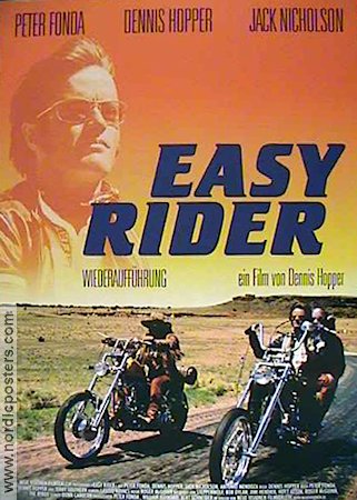 Easy Rider 1969 poster Peter Fonda Jack Nicholson Dennis Hopper Motorcyklar Kultfilmer