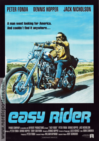 Easy Rider 1969 poster Peter Fonda Jack Nicholson Dennis Hopper Motorcyklar Kultfilmer