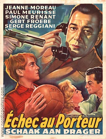 Echec au porteur 1958 poster Jeanne Moreau Paul Meurisse