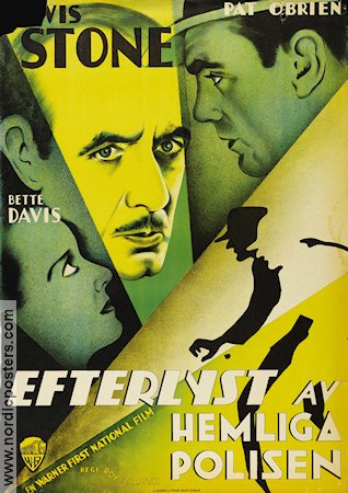 Efterlyst av hemliga polisen 1933 poster Lewis Stone Bette Davis Roy Del Ruth