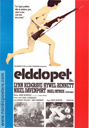 Elddopet 1969 poster Lynn Redgrave Hywel Bennett Nigel Davenport John Dexter Krig