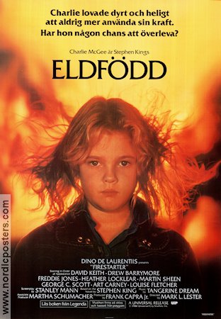 Eldfödd 1984 poster Drew Barrymore David keith Freddie Jones Mark L Lester Text: Stephen King