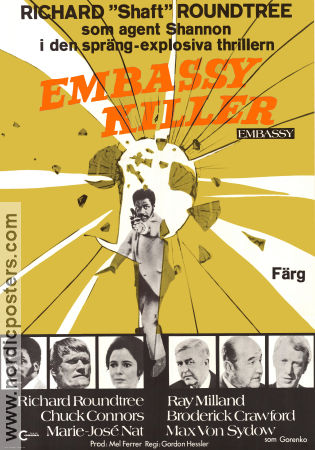 Embassy Killer 1972 poster Richard Roundtree Chuck Connors Max von Sydow Gordon Hessler