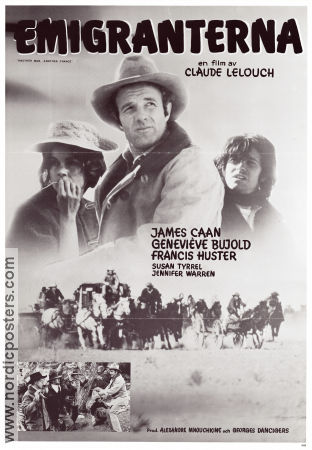 Emigranterna 1977 poster James Caan Genevieve Bujold Francis Huster Claude Lelouch