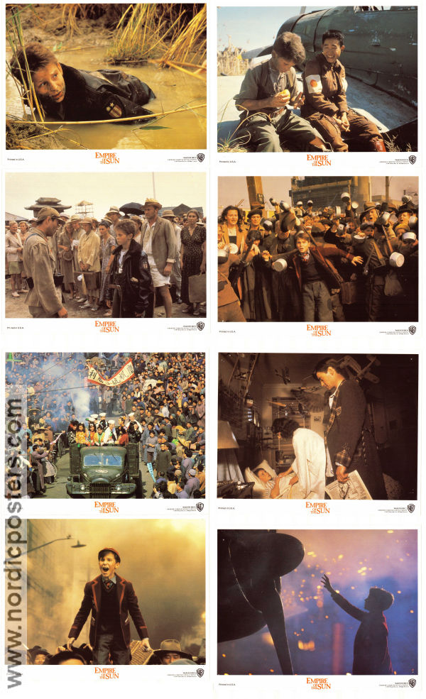 Empire of the Sun 1987 lobbykort Christian Bale John Malkovich Miranda Richardson Steven Spielberg Asien Krig