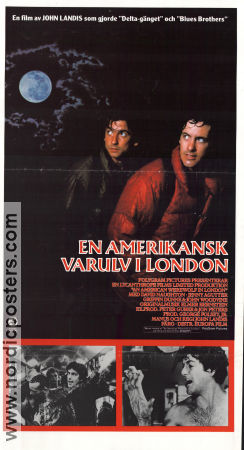 En amerikansk varulv i London 1981 poster David Naughton Jenny Agutter Joe Belcher John Landis