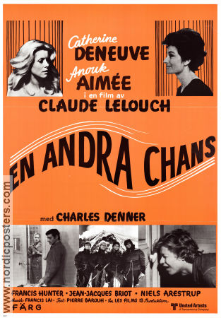En andra chans 1976 poster Catherine Deneuve Anouk Aimée Charles Denner Claude Lelouch