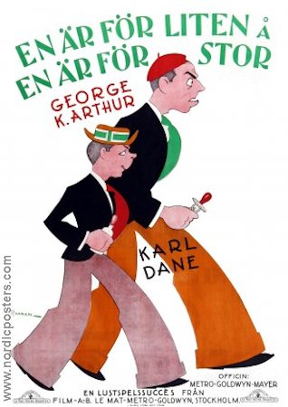 En är för liten 1928 poster Karl Dane George K Arthur