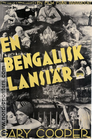 En Bengalisk lansiär 1935 poster Gary Cooper Franchot Tone Henry Hathaway