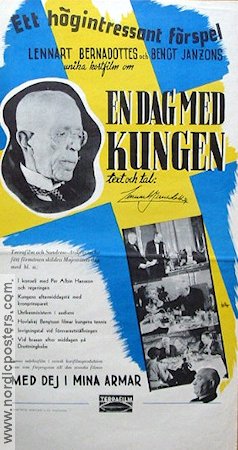 En dag med kungen 1940 poster Gustaf V Per-Albin Hansson Politik