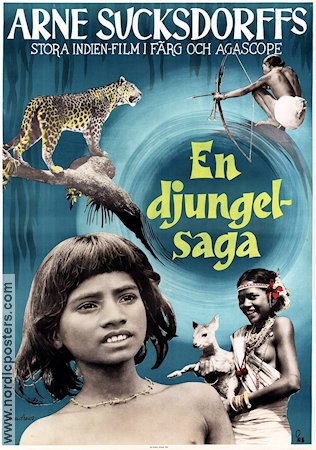 En djungelsaga 1957 poster Arne Sucksdorff Dokumentärer