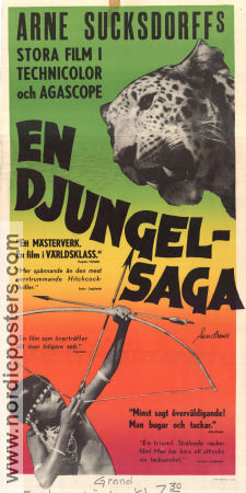 En djungelsaga 1957 poster Chendru Ginjo Martin Held Arne Sucksdorff Dokumentärer Katter