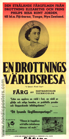 En drottnings världsresa 1954 poster Queen Elizabeth II Prince Philip Oxley Hughan Dokumentärer